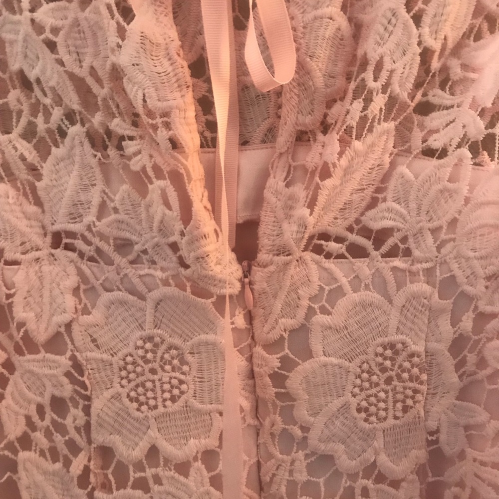 Nanette Lepore Lace Crotchet scallop sleeveless blouse baby pink Size M - Picture 6 of 7
